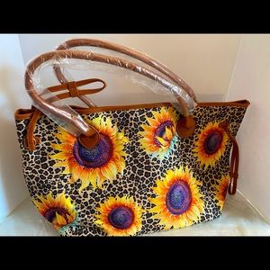 Sunflower leopard weekend bag, handbag,overnight